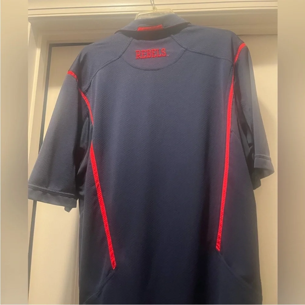 Ole Miss Nike Dri Fit Navy golf shirt - Picture 3 of 5